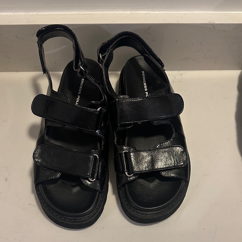 Princess Polly Black Chunky Sandals - Picture 4 of 8